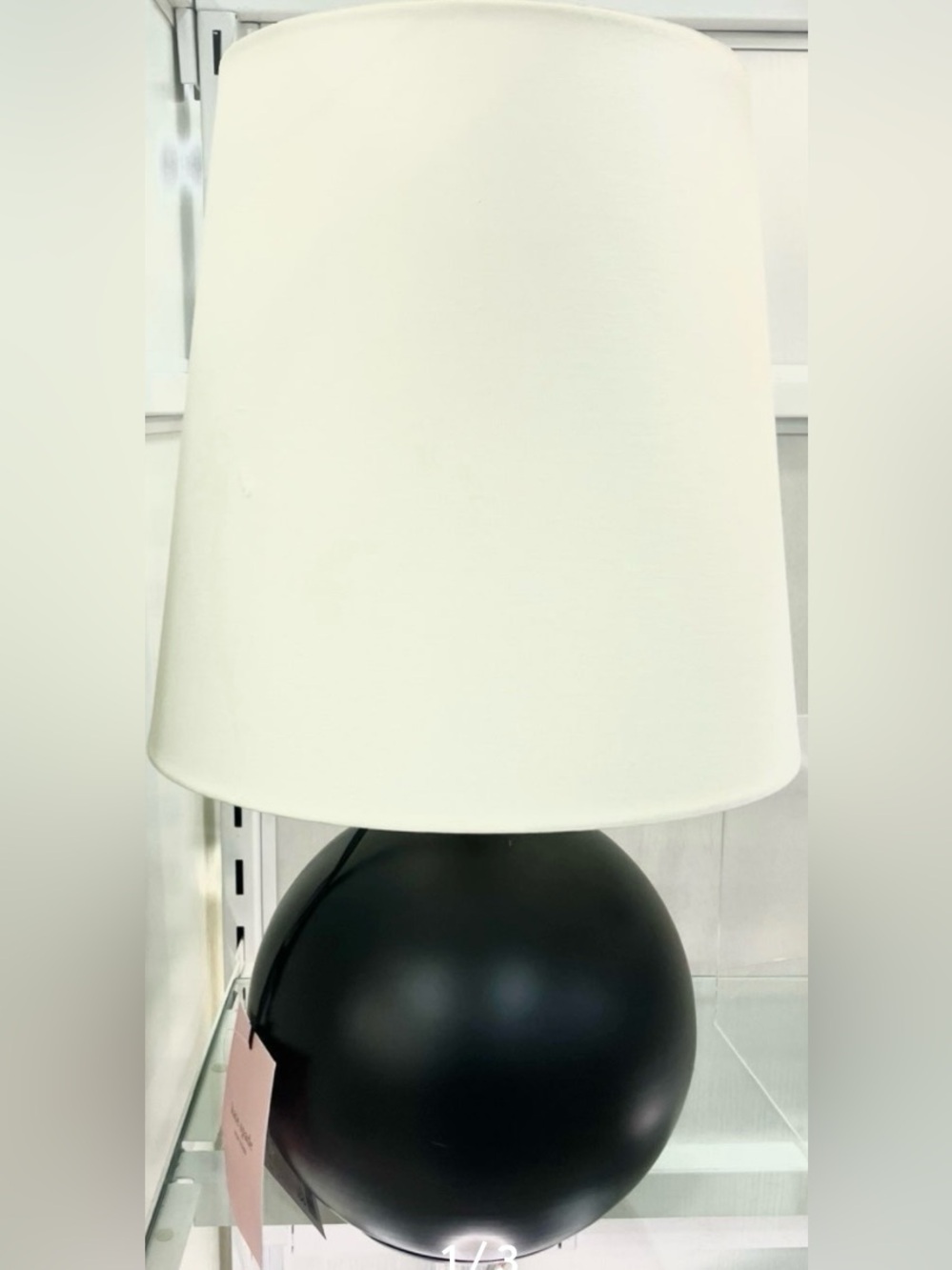 Kate Spade LARGE BLACK ball table top lamp